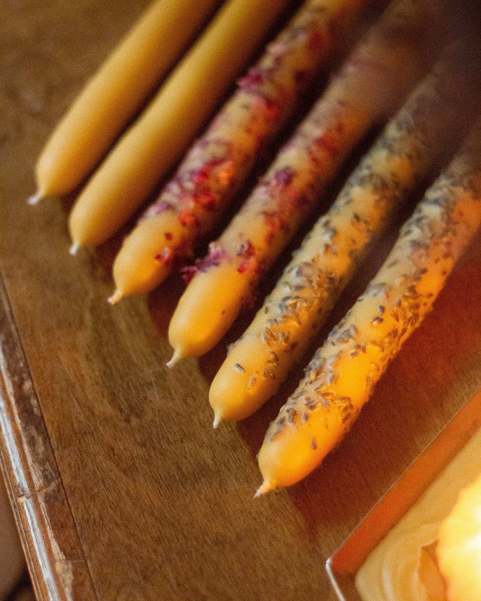 Hand Dipped Beeswax Taper Candles