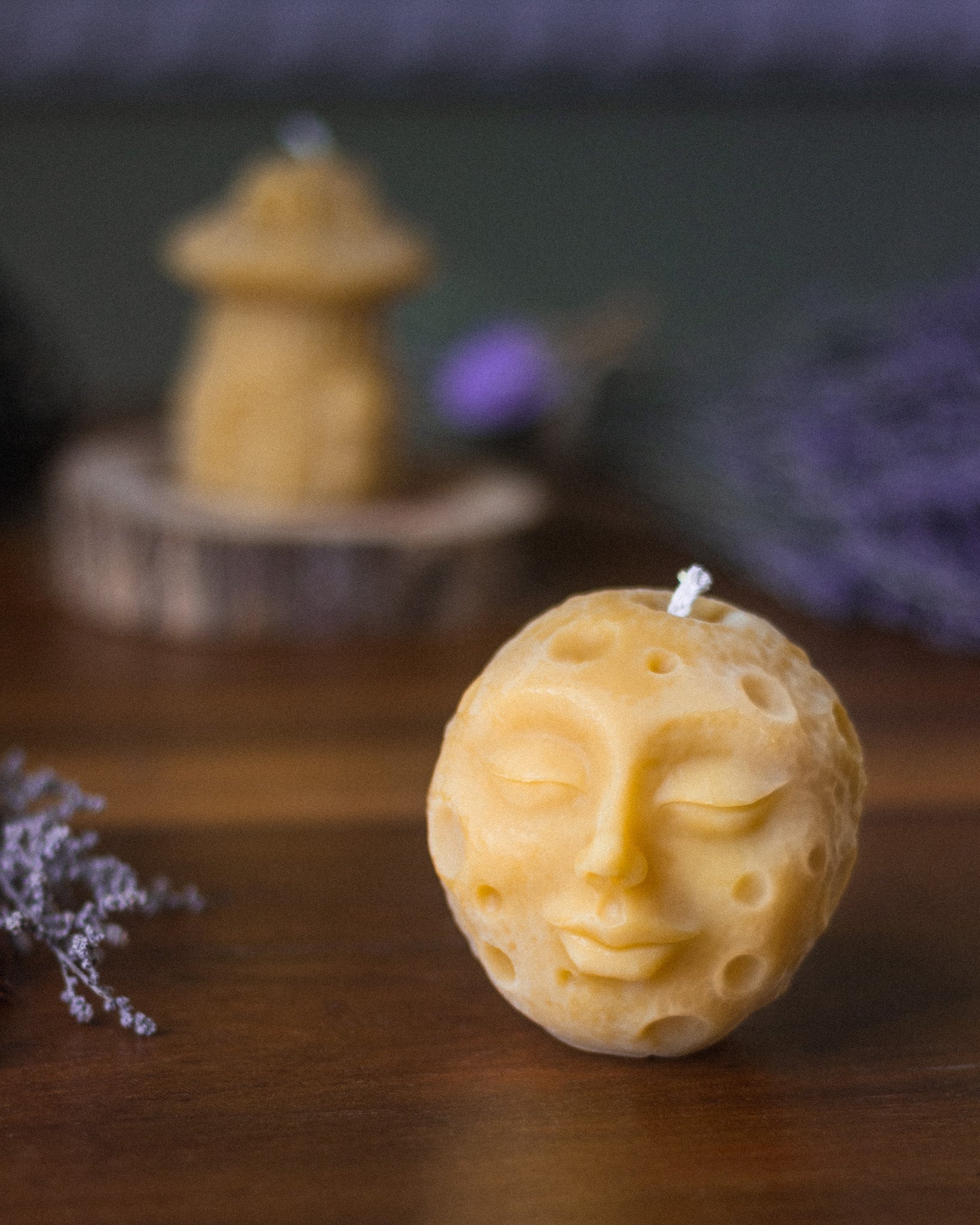 Lady of the Moon Beeswax Candle