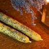 Hand Dipped Beeswax Taper Candle with Lavender Buds