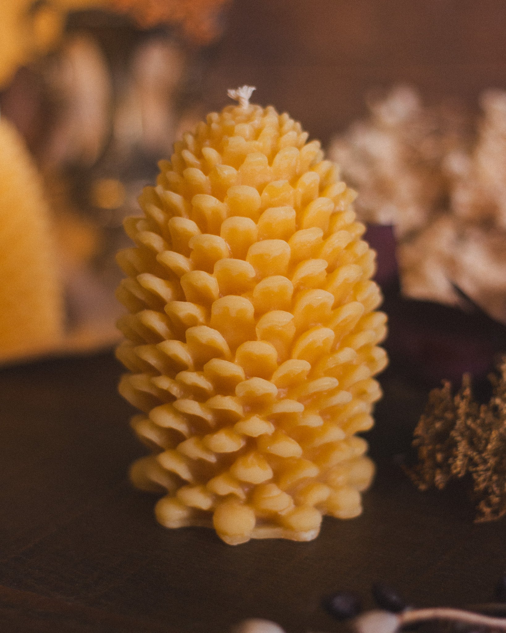 Large Pinecone Beeswax Candle