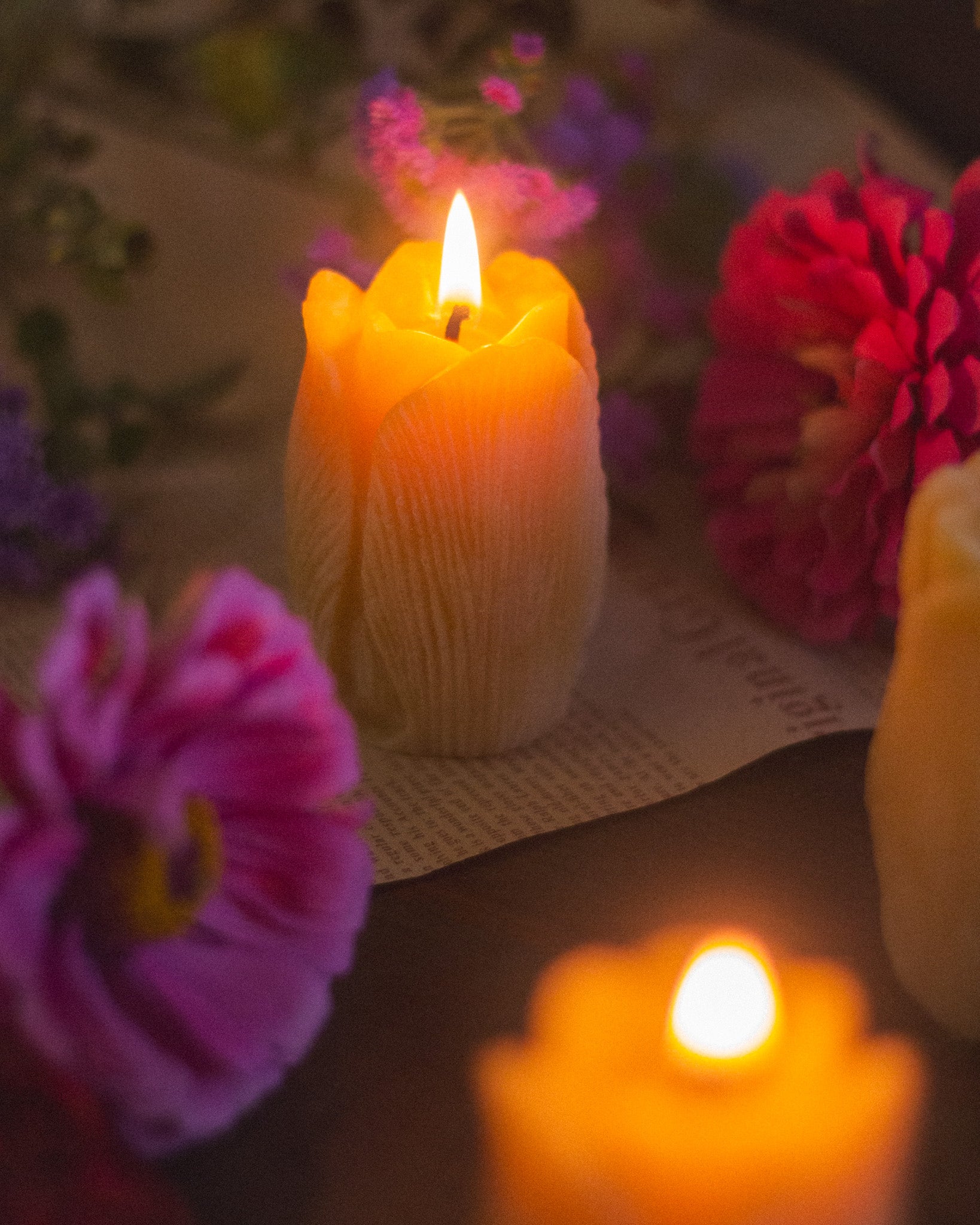 Tulip Shaped Beeswax Candle