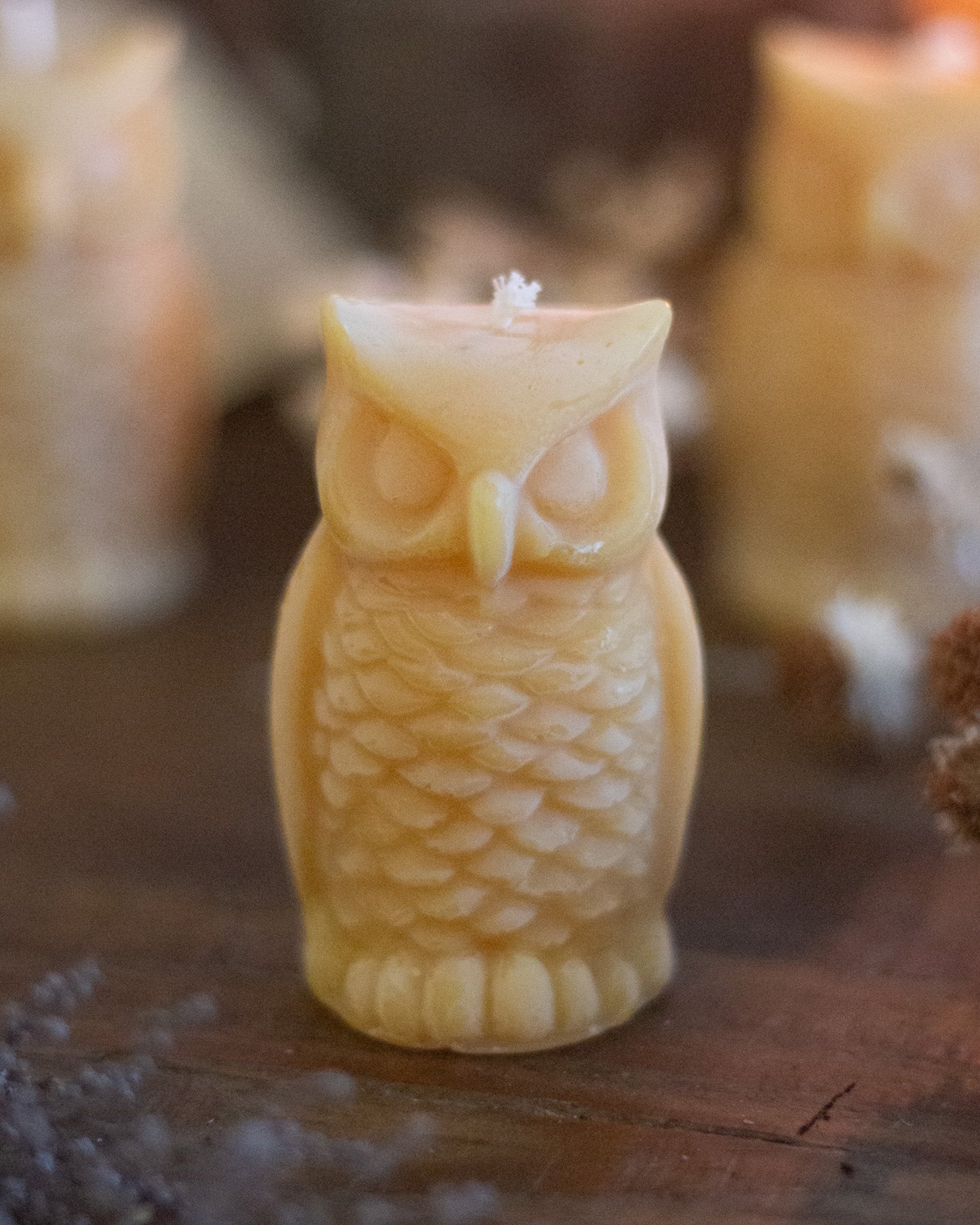 Owl Shaped Beeswax Candle