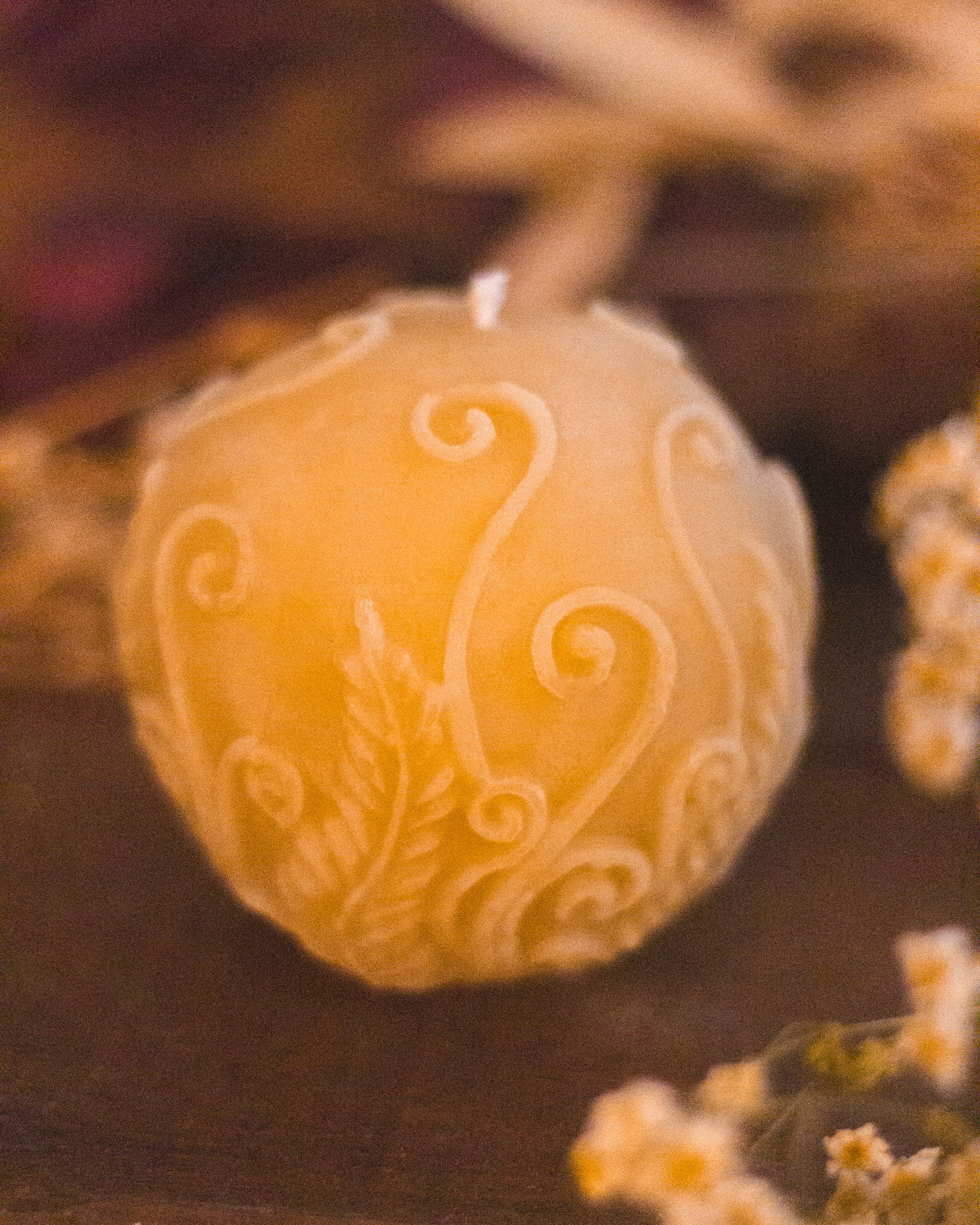 Fern Sphere Beeswax Candle