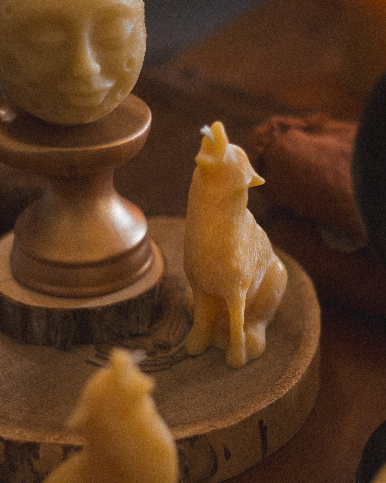 Howling Wolf Beeswax Candle
