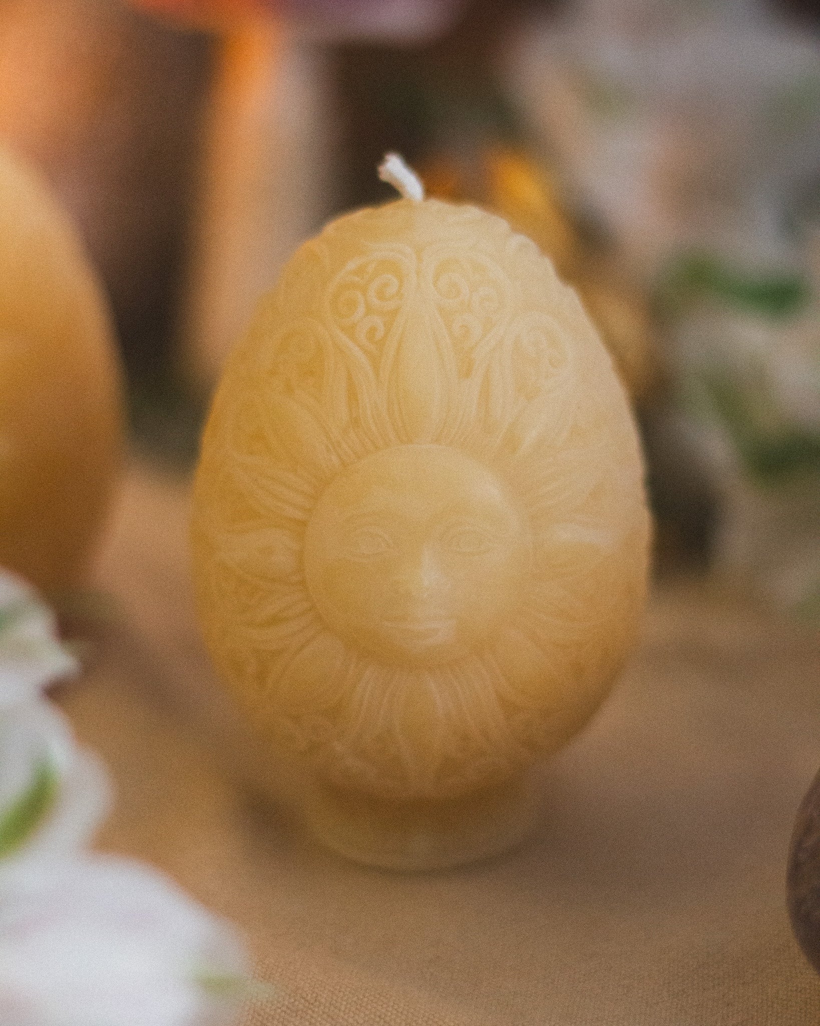 Sun Egg Beeswax Candle