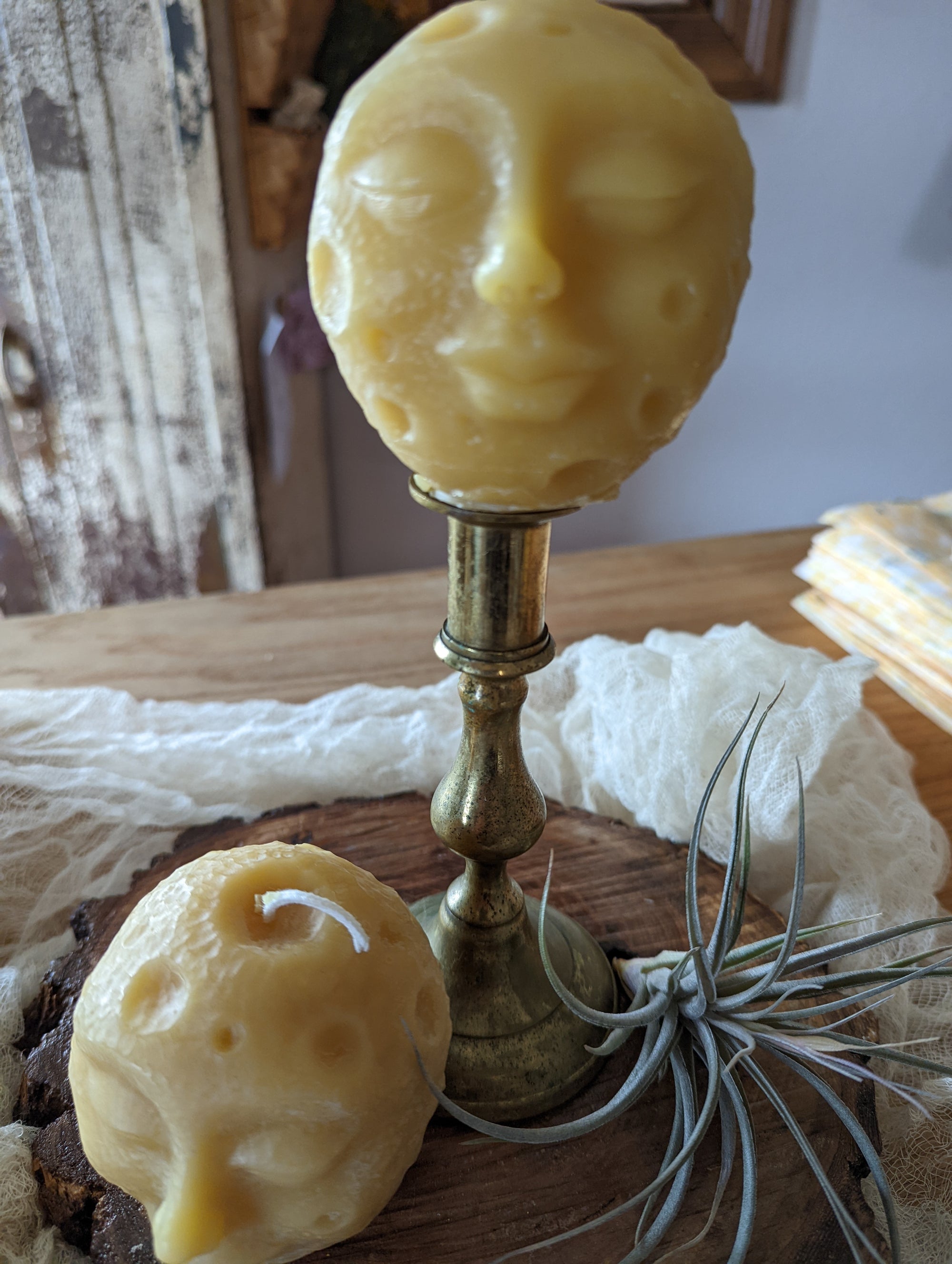 Lady of the Moon Beeswax Candle