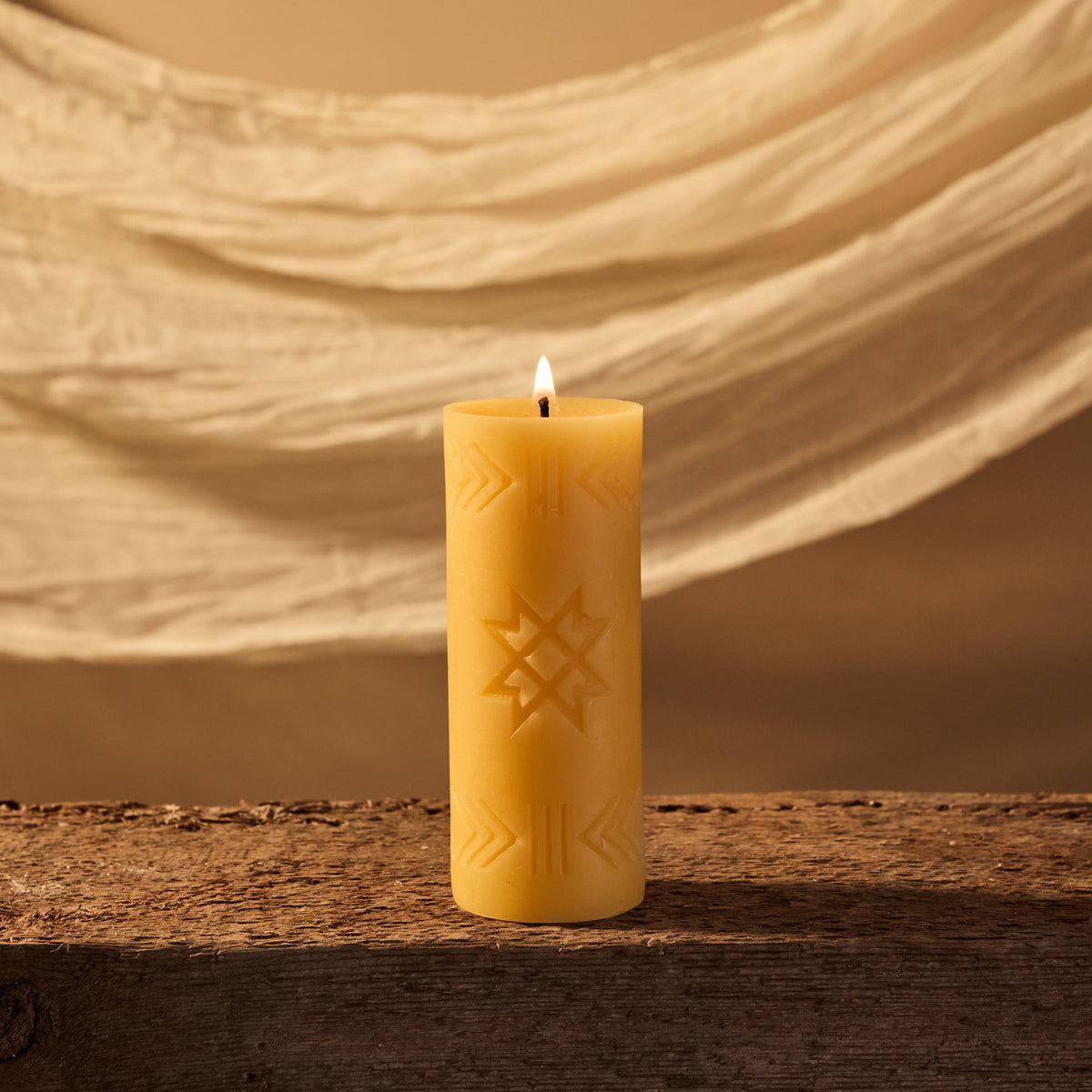 Folk Beeswax Pillar