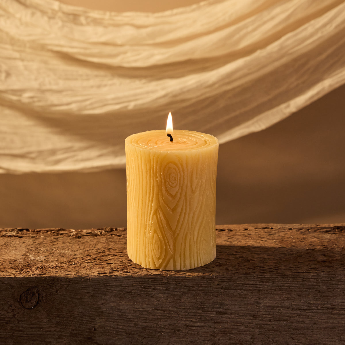 Stump Beeswax Pillar Candle
