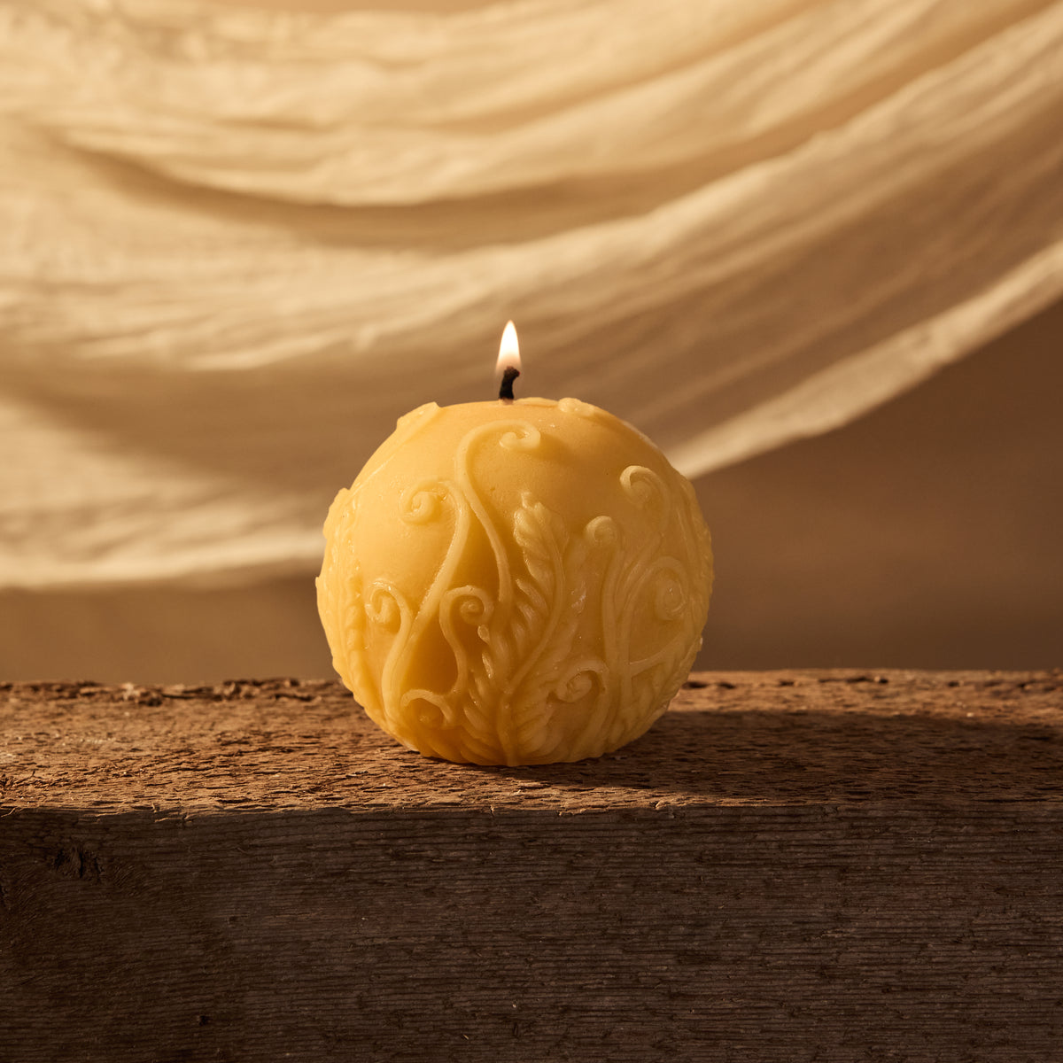 Fern Sphere Beeswax Candle