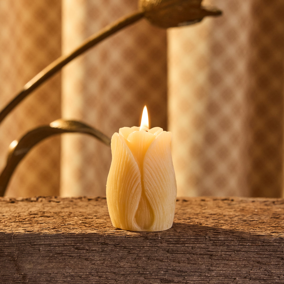 Tulip Shaped Beeswax Candle