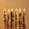 Hand Dipped Beeswax Taper Candle with Lavender Buds