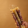 Hand Dipped Beeswax Taper Candle with Lavender Buds