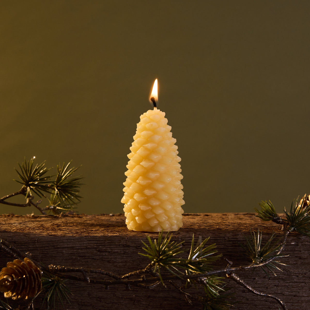 Medium Pinecone Beeswax Candle