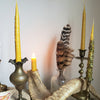Hand Dipped Beeswax Taper Candle with Rose Petals