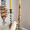 Hand Dipped Beeswax Taper Candle with Lavender Buds